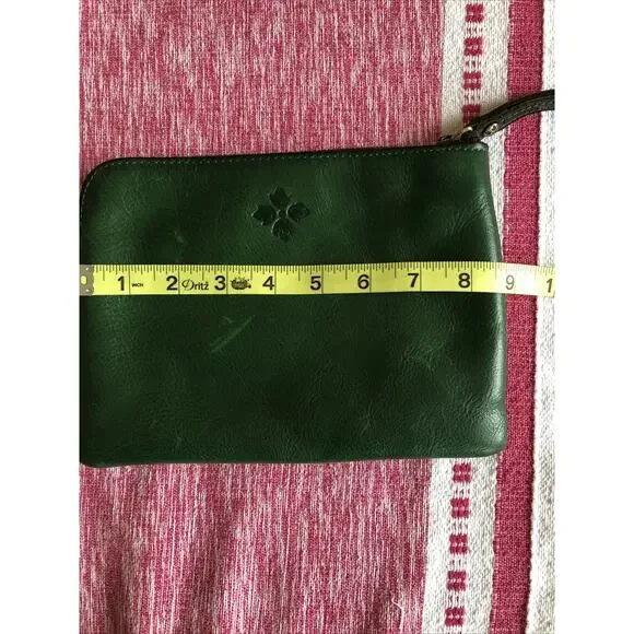 Patricia Nash Cassini Leather Wristlet Cosmetic Bag Deep Green P34906 - Picture 9 of 10